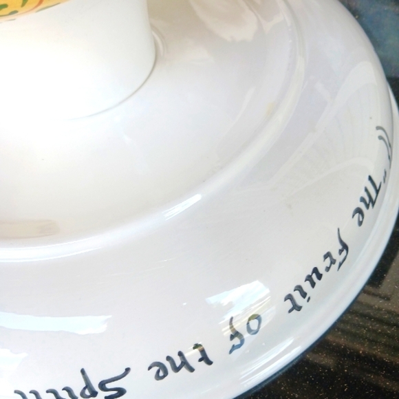 Italian Pottery Colorful Fruit and Floral Ceramic Footed Bowl Made Italy - Picture 7 of 14